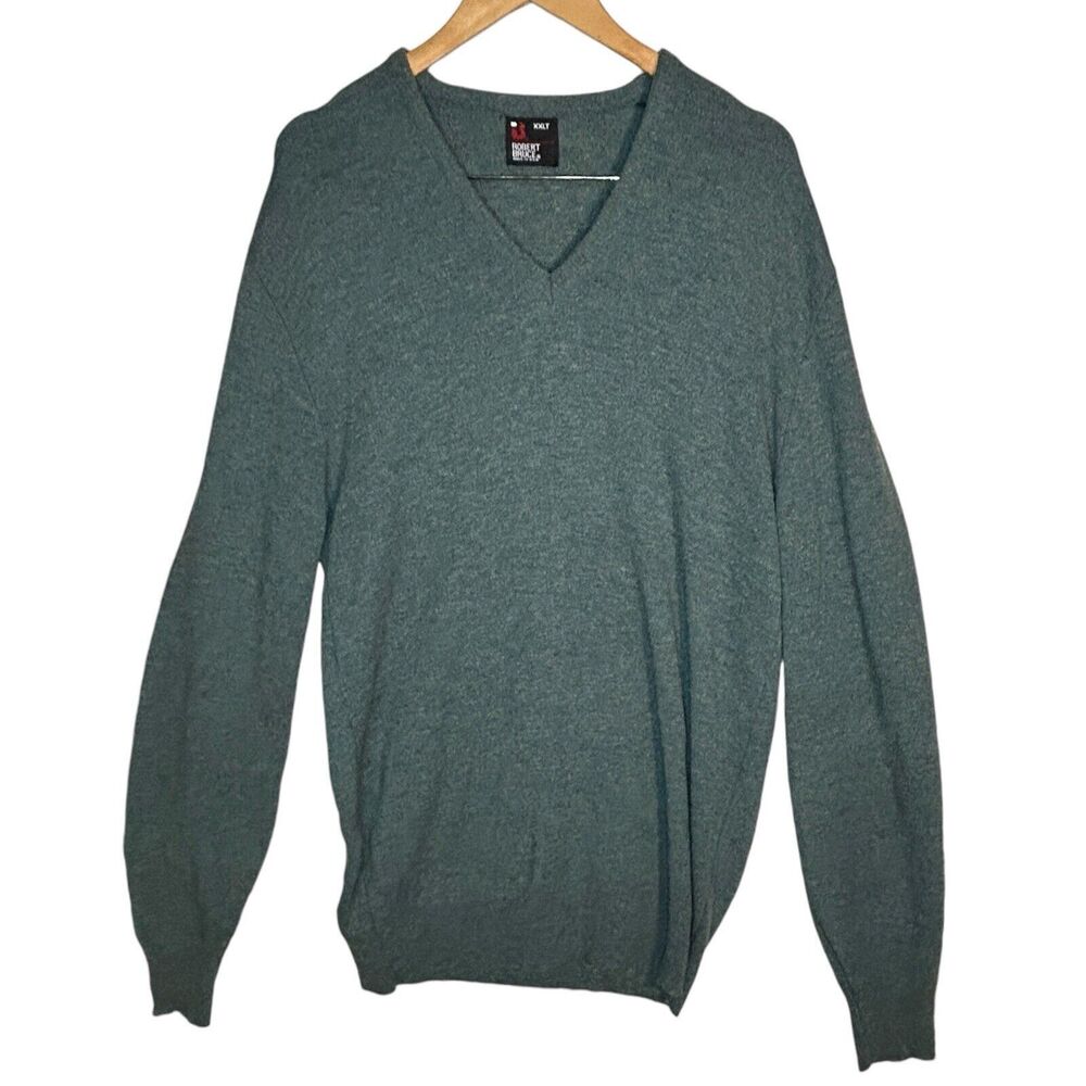 Robert Bruce Sweater Mens XXL Tall Wool Crewneck Pullover Jumper Vintage Green